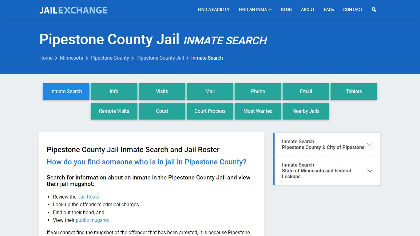 Inmate Search: Roster & Mugshots - Pipestone County Jail, MN